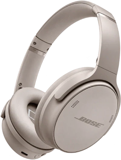 Beige wireless headphones