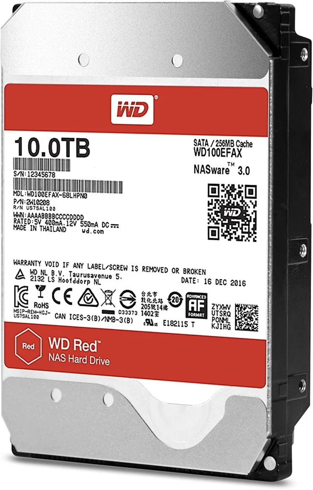 Western Digital 10TB WD Red NAS Hard Drive WD100EFAX