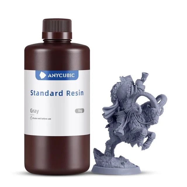 ANYCUBIC 3D Printer Resin, 405nm SLA UV-Curing, Grey, 1kg