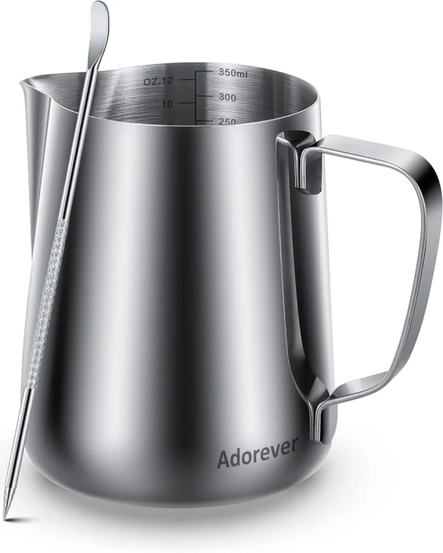 Adorever Milk Frothing Pitcher 12oz Stainless Steel
