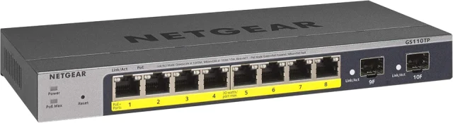 NETGEAR GS110TP 10-Port Gigabit PoE Smart Managed Switch