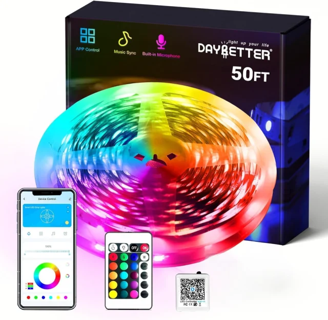 DAYBETTER 50ft RGB LED Strip Lights