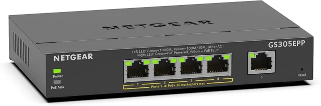NETGEAR GS305EPP 5-Port PoE Easy Smart Managed Switch
