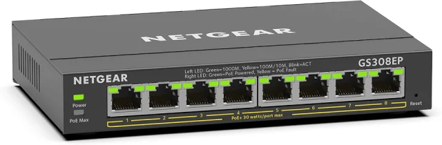NETGEAR 8-Port PoE Gigabit Easy Smart Managed Switch GS308EP