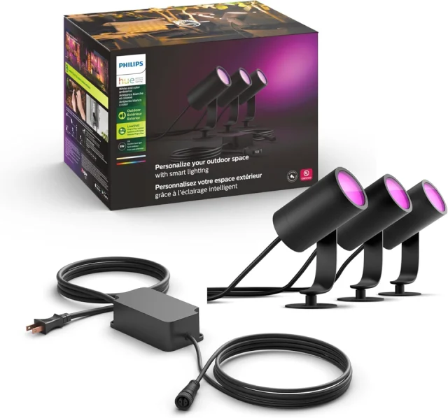 Philips Hue Lily Outdoor Smart Spotlight 3-Pack