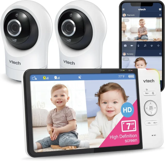 VTech RM7764-2HD Smart WiFi Baby Monitor 2 Cameras