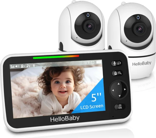 HelloBaby HB6550 No WiFi Baby Monitor 2 Cameras