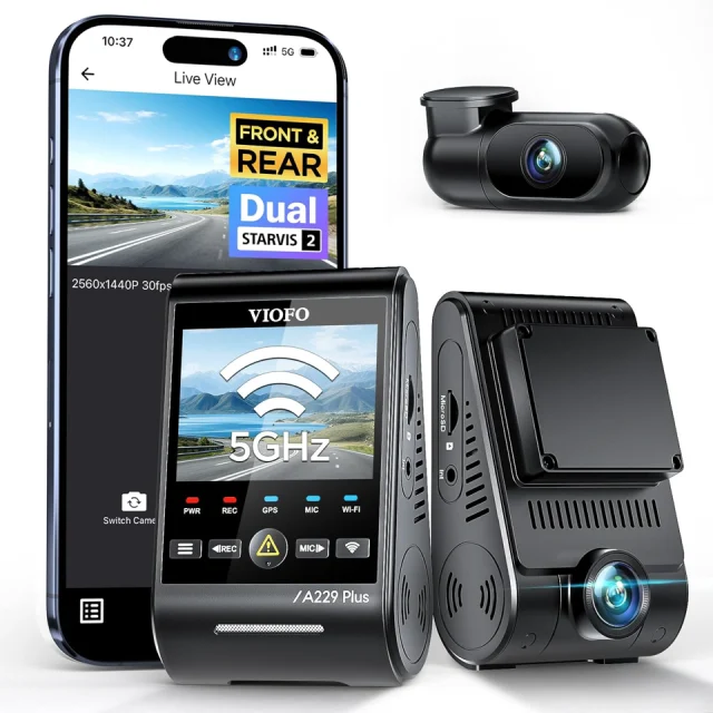 VIOFO A229 Plus Dash Cam Front and Rear