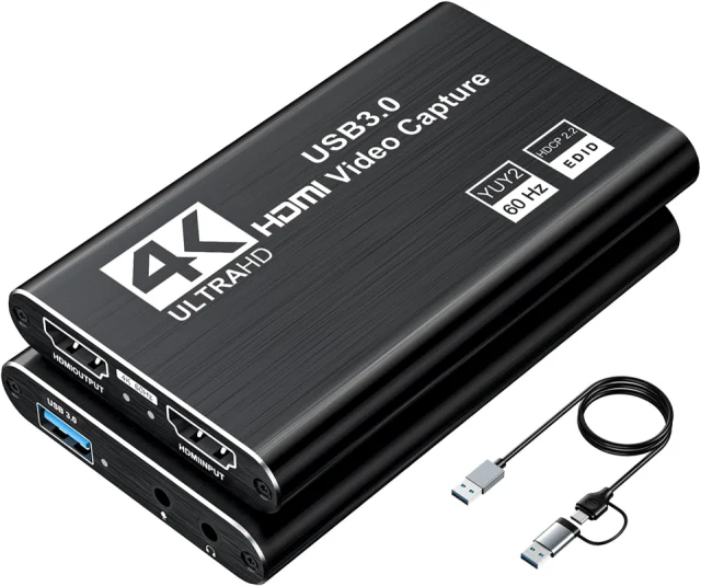 XIIXMASK USB 3.0 HDMI Capture Card, 4K Pass-Through