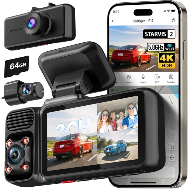 REDTIGER F17 4K 3CH Dash Cam