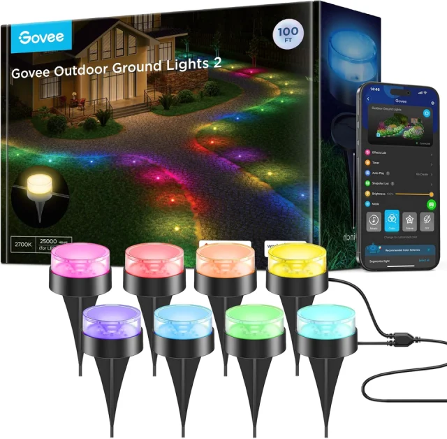 Govee Outdoor Ground Lights 2, 100ft, 30 Pack