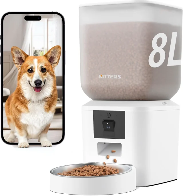 Nityers 8L Automatic Pet Feeder with Camera