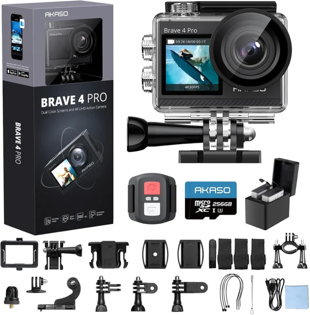 Brave 4 Pro Action Camera 4K 256GB Bundle