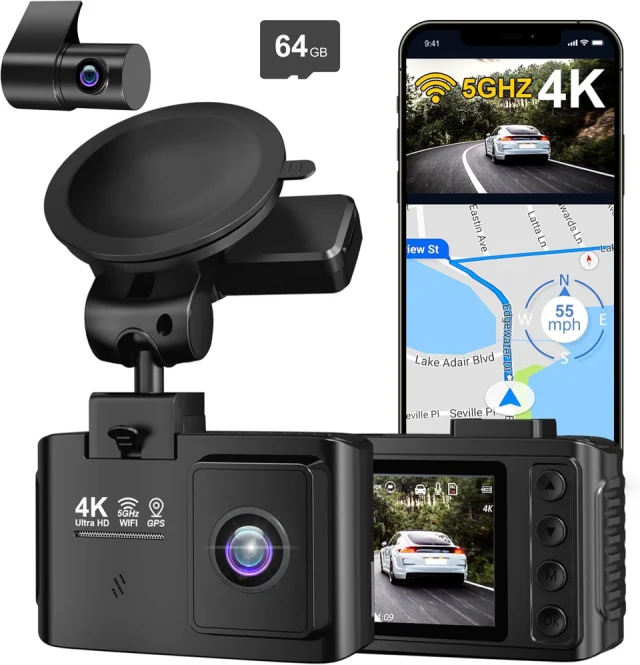 Dash Cam Front and Rear 4K+2.5K Dual