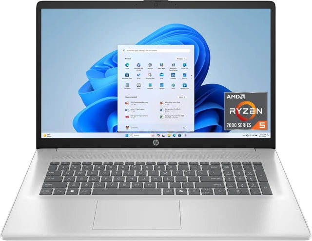HP 17.3 inch Laptop, Ryzen 5 7520U, 16 GB RAM, 512 GB SSD