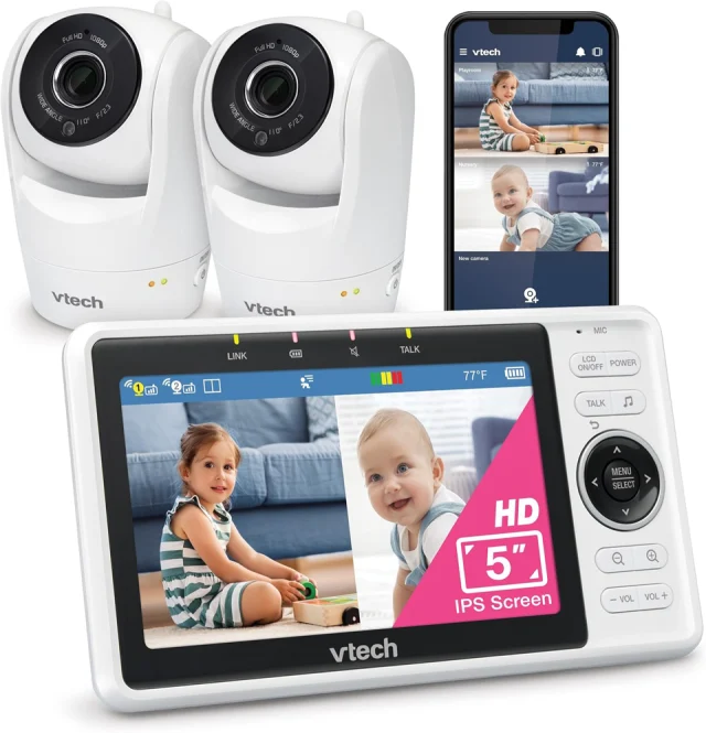 VTech VM901-2 Smart WiFi Baby Monitor, 2 Cameras