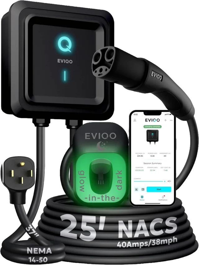 EVIQO Level 2 EV Charger NACS 40A NEMA 14-50 Plug-in