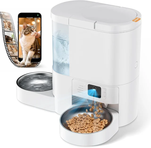 DUDUPET 2-in-1 Automatic Cat Feeder with Camera