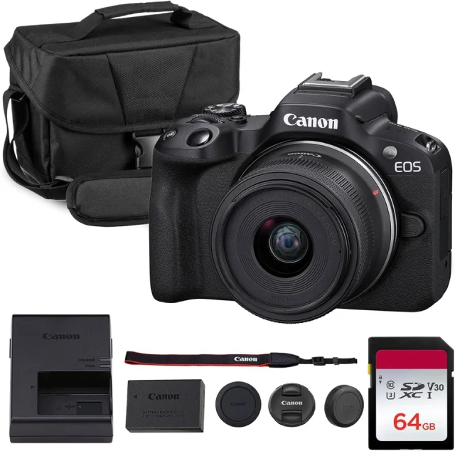 Canon EOS R50 Mirrorless Camera with 18-45mm Lens