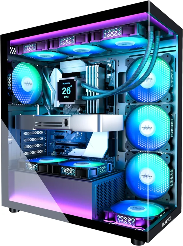MUSETEX K2 ATX Mid Tower PC Case Black