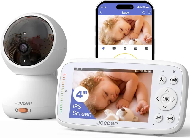 jeeber 1080P WiFi Baby Monitor with 4" IPS Display