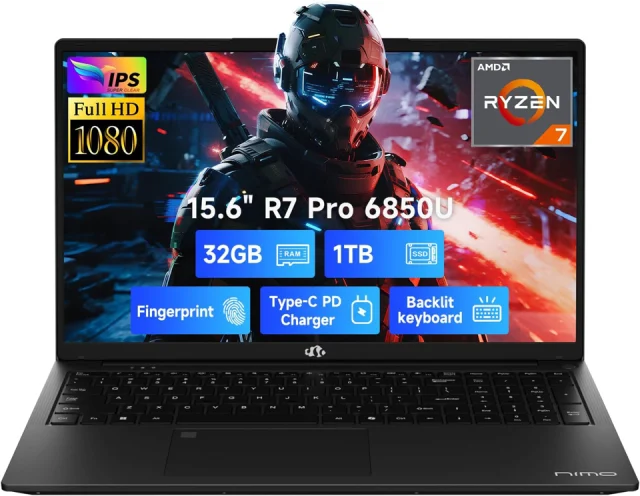 NIMO 15.6" Ryzen 7 Pro 6850U 32GB 1TB