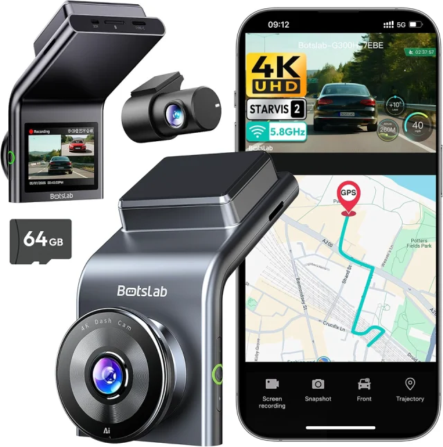 BOTSLAB G300H Plus 4K Dual Dash Cam