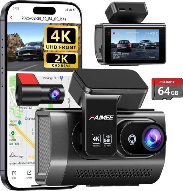 FAIMEE 4K 2K Front and Rear Dash Cam