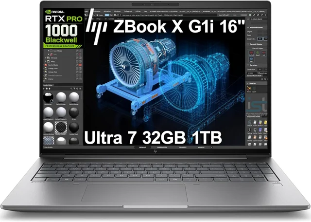 HP ZBook X G1i Laptop, RTX PRO 1000 8GB, Ultra 7 265H